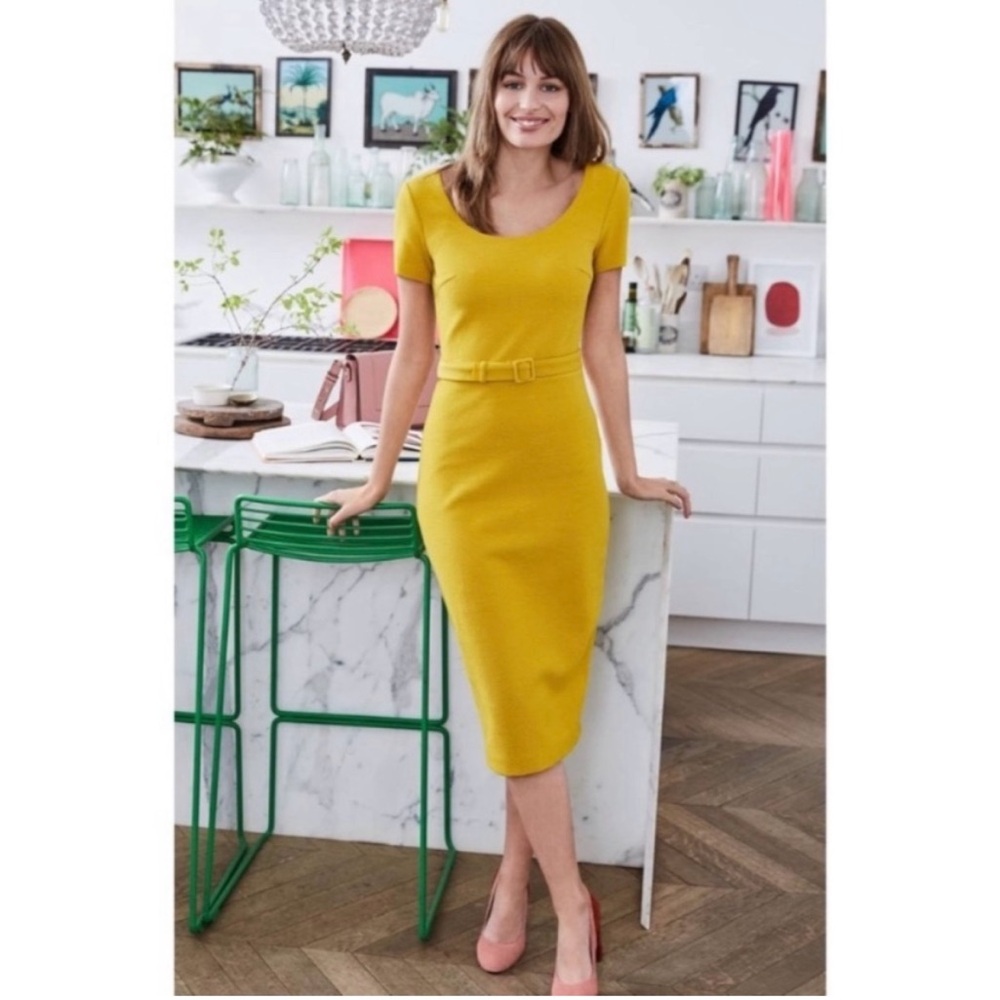 BODEN Tilly Ottoman Belted Sheath Dress